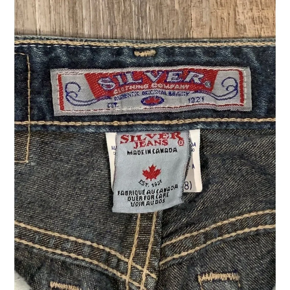 Vtg Silver Jeans Flare Womens Size 25/31 Blue Denim Pants Mid Rise Medium Wash - Picture 6 of 13